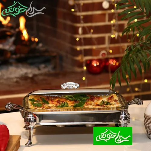 سوفله خوری مستطیل بزرگ مدل تاجی استیل