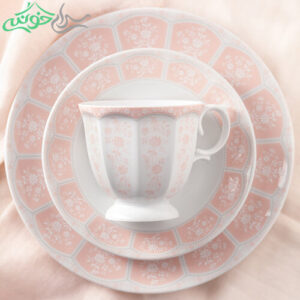 سرویس چینی زرین مدل نئوکلاسیک طرح آرتمیس صورتی