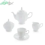 سرویس چینی زرین مدل نئوکلاسیک طرح سفید ساده