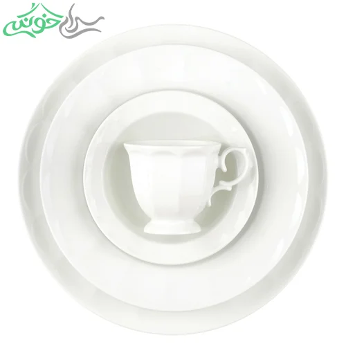 سرویس چینی زرین مدل نئوکلاسیک طرح سفید ساده سرویس چینی زرین مدل نئوکلاسیک طرح سفید ساده