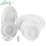 سرویس چینی زرین مدل نئوکلاسیک طرح سفید ساده